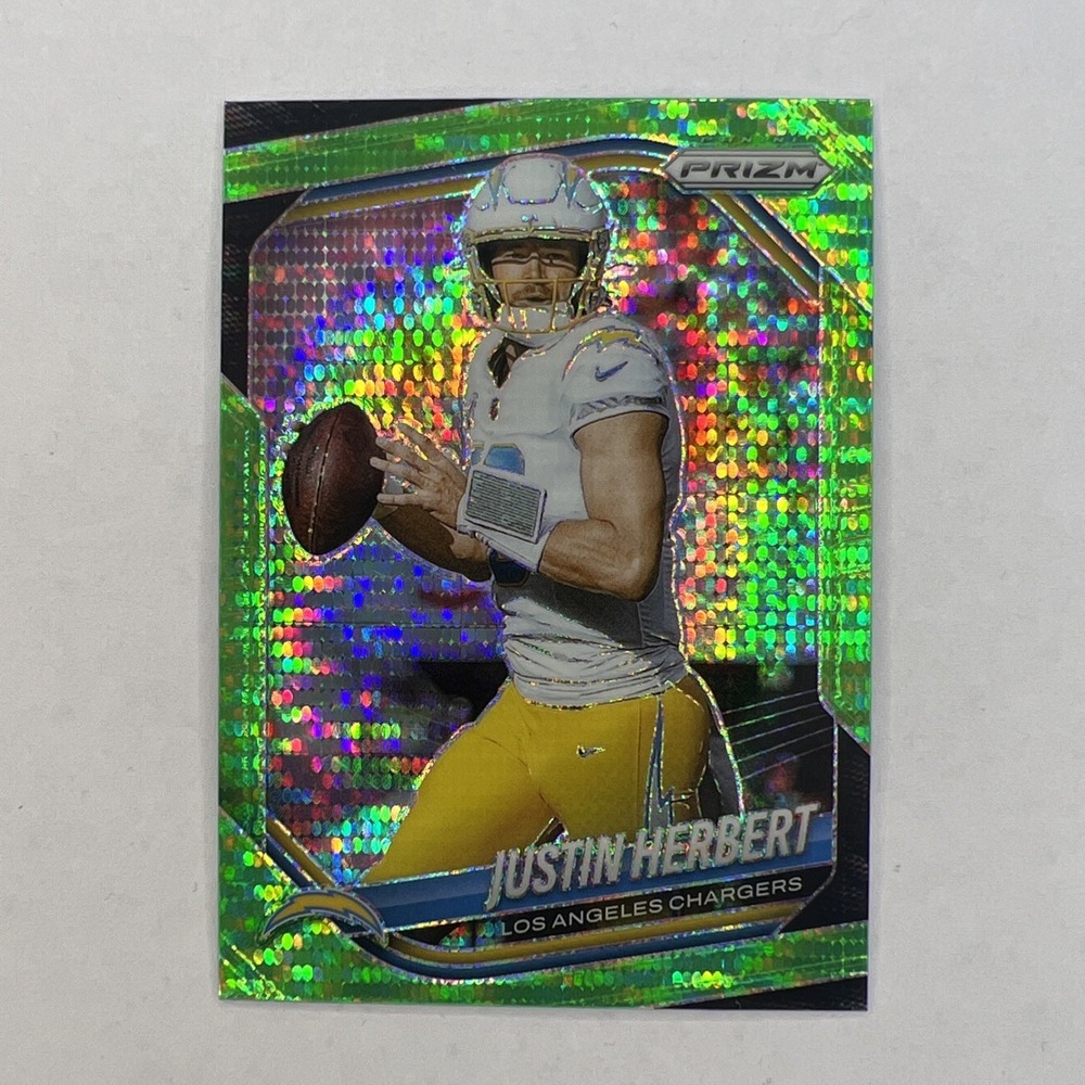 2025 Panini Prizm Justin Herbert Neon Green Pulsar